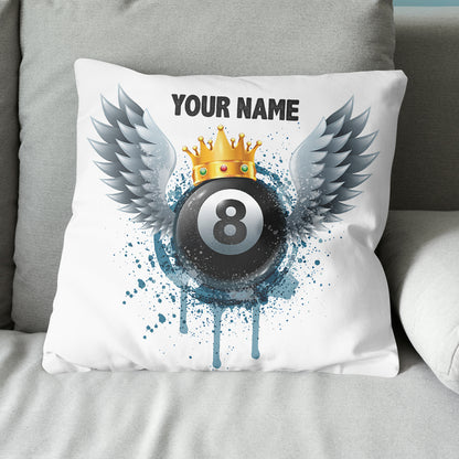 Personalized 8 Ball Billiards Wing Throw Pillow Best Customized Pillows TDM0770