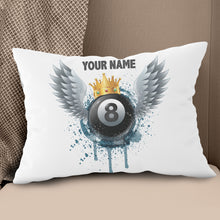 Load image into Gallery viewer, Personalized 8 Ball Billiards Wing Throw Pillow Best Customized Pillows TDM0770