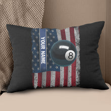 Load image into Gallery viewer, Patriotic American Flag Custom 8 Ball Pool Billiard Sports Throw Pillows TDM0773