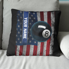 Load image into Gallery viewer, Patriotic American Flag Custom 8 Ball Pool Billiard Sports Throw Pillows TDM0773