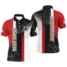 Load image into Gallery viewer, Personalized Black Red Billiard Polo &amp; Quarter Zip For Men Custom 8 Ball Pool Billiard Team Jerseys TDM3268