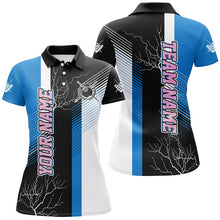 Load image into Gallery viewer, Personalized Black Blue Billiard Polo &amp; Quarter Zip For Women Custom 8 Ball Pool Billiard Team Jersey TDM3270