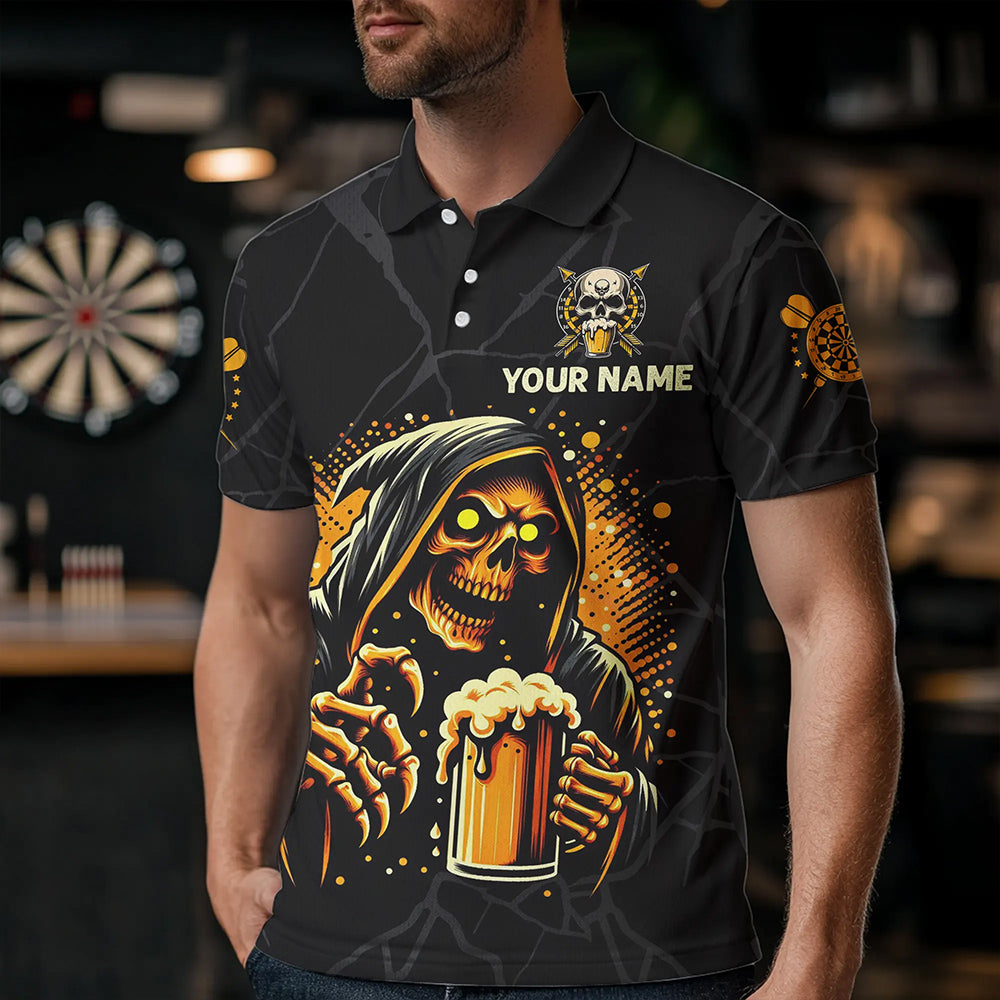 Darts And Beer That's Why I'm Here Custom Grim Reaper Men Darts Shirts, Drinking Dart Jerseys TDM3461