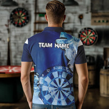 Load image into Gallery viewer, Blue Icy Light Darts Polo &amp; Quarter Zip Custom Dart Shirts For Men, Cool Darts Team Jerseys TDM3462