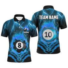 Load image into Gallery viewer, Billiard 8 Ball &amp; 10 Ball Fire Lightning Men Polo &amp; Quarter-Zip Shirt Custom Billiard Jersey Attire TDM1645