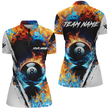 Load image into Gallery viewer, 8 Ball Pool Water Fire Custom 3D All Over Print Billiard Shirts For Women, Billiard Team Jerseys TDM2286