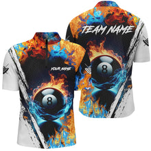 Load image into Gallery viewer, 8 Ball Pool Water Fire Custom 3D All Over Print Billiard Shirts For Men, Billiard Team Jerseys TDM2286