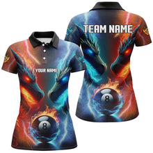 Load image into Gallery viewer, Personalized Water Fire 3D Dragon 8 Ball Pool Billiard Shirts For Women, Team League Billiard Jerseys TDM2290