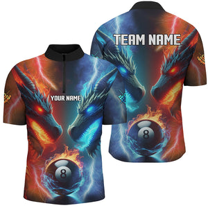 Personalized Water Fire 3D Dragon 8 Ball Pool Billiard Shirts For Men, Team League Billiard Jerseys TDM2290