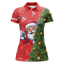 Load image into Gallery viewer, Red And Green Funny Christmas Santa Women Golf Polo Shirts Custom Golfing Gifts For Christmas TDM3039