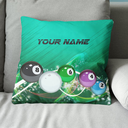 Personalized 3D Green Billiards Balls Pillow Custom Pillow Pool Billiard TDM0779