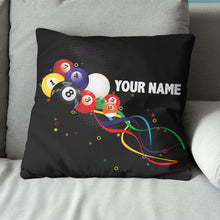 Load image into Gallery viewer, Custom Pillow Multicolor Billiard Balls Customized Pillows Billiard Gift TDM0782