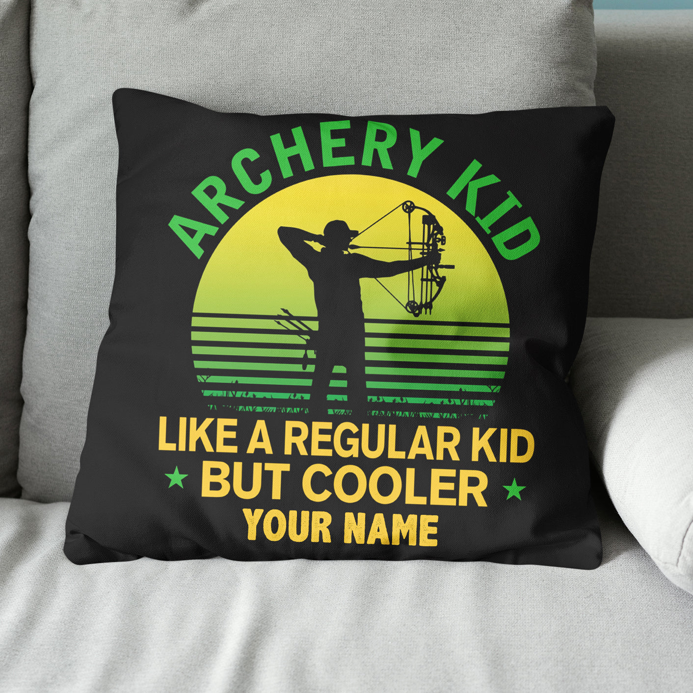 Custom Funny Archery Kid Retro Vintage Pillow, Funniest Pillows Gifts TDM0786