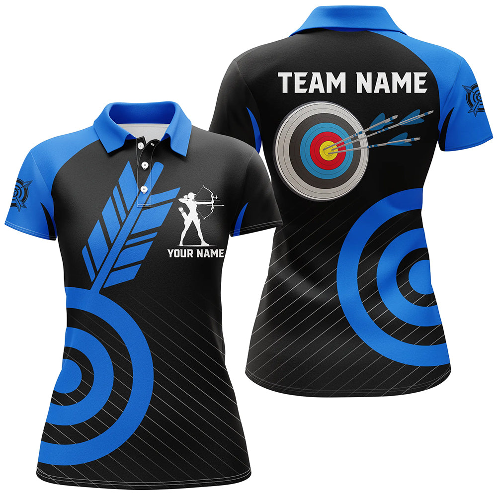 Personalized Blue Archery Jerseys For Women Custom Archery Polo Shirts Team League Archery Shirts TDM1493