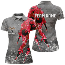 Load image into Gallery viewer, Custom Ball 8 Thunder Lighting Grunge Billiard Shirts For Women Best Billiard Team Jersey |Red TDM1658