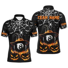 Load image into Gallery viewer, Personalized Halloween 8 Ball Pool Funny Pumpkin Billiard Shirts For Men, Halloween Billiard Gifts TDM2309