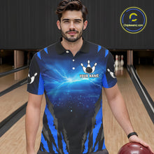 Load image into Gallery viewer, Personalized Blue Thunder Lightning Cobra Snake Bowling Shirts For Men, Bowling Team Jersey TDM4643