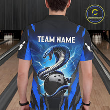 Load image into Gallery viewer, Personalized Blue Thunder Lightning Cobra Snake Bowling Shirts For Men, Bowling Team Jersey TDM4643