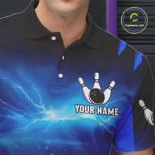 Load image into Gallery viewer, Personalized Blue Thunder Lightning Cobra Snake Bowling Shirts For Men, Bowling Team Jersey TDM4643