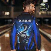 Load image into Gallery viewer, Personalized Blue Thunder Lightning Cobra Snake Bowling Shirts For Men, Bowling Team Jersey TDM4643