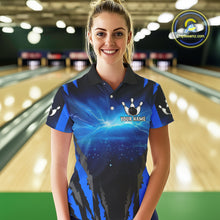 Load image into Gallery viewer, Personalized Blue Thunder Lightning Cobra Snake Bowling Shirts For Women, Bowling Team Jersey TDM4643