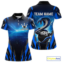 Load image into Gallery viewer, Personalized Blue Thunder Lightning Cobra Snake Bowling Shirts For Women, Bowling Team Jersey TDM4643