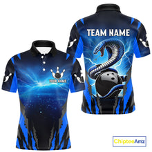Load image into Gallery viewer, Personalized Blue Thunder Lightning Cobra Snake Bowling Shirts For Men, Bowling Team Jersey TDM4643