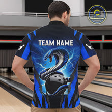 Load image into Gallery viewer, Personalized Blue Thunder Lightning Cobra Snake Bowling Shirts For Men, Bowling Team Jersey TDM4643