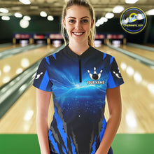 Load image into Gallery viewer, Personalized Blue Thunder Lightning Cobra Snake Bowling Shirts For Women, Bowling Team Jersey TDM4643