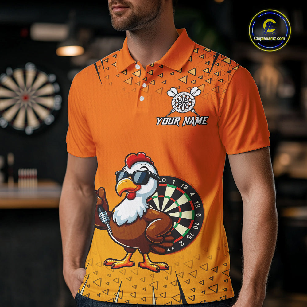 Orange Funny Turkey Darts Shirt For Men Custom Thanksgiving Shirt For Darts Player, Darts Gifts TDM4837