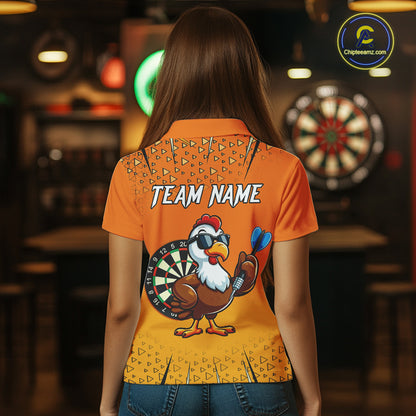 Orange Funny Turkey Darts Shirt For Women Custom Thanksgiving Shirt For Darts Player, Darts Gifts TDM4837