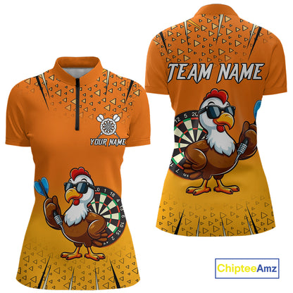 Orange Funny Turkey Darts Shirt For Women Custom Thanksgiving Shirt For Darts Player, Darts Gifts TDM4837