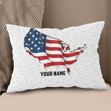 Load image into Gallery viewer, Personalized Patriotic American Flag Archery Arrows Pattern Throw Pillow TDM0797