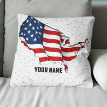 Load image into Gallery viewer, Personalized Patriotic American Flag Archery Arrows Pattern Throw Pillow TDM0797