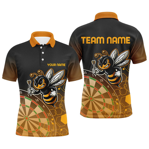 Personalized Darts Board Funny Bee 3D Printed Men Polo & Quarte-Zip Shirts, Unique Darts Attire TDM1666