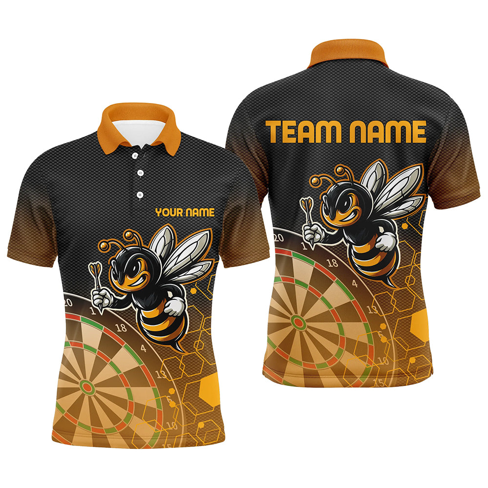 Personalized Darts Board Funny Bee 3D Printed Men Polo & Quarte-Zip Shirts, Unique Darts Attire TDM1666