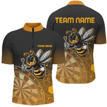 Load image into Gallery viewer, Personalized Darts Board Funny Bee 3D Printed Men Polo &amp; Quarte-Zip Shirts, Unique Darts Attire TDM1666