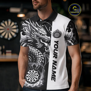 Custom Dragon Dart Shirts For Men, Personalized 3D Dart League Uniform Best Dart Jerseys |White TDM4239