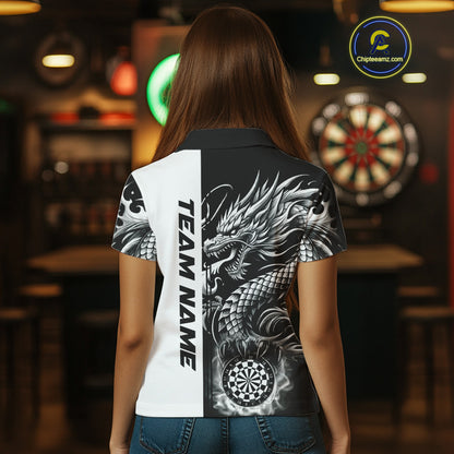 Custom Dragon Dart Shirts For Women, Personalized 3D Dart League Uniform Best Dart Jerseys |White TDM4239