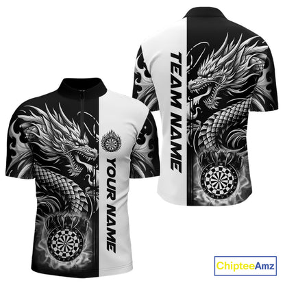 Custom Dragon Dart Shirts For Men, Personalized 3D Dart League Uniform Best Dart Jerseys |White TDM4239