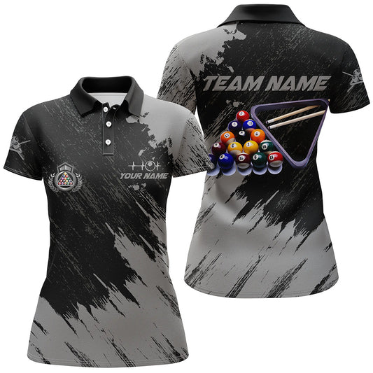 Personalized Billiards Balls Painted Grey Version All Over Print Billiard Polo Shirts For Women TDM0185