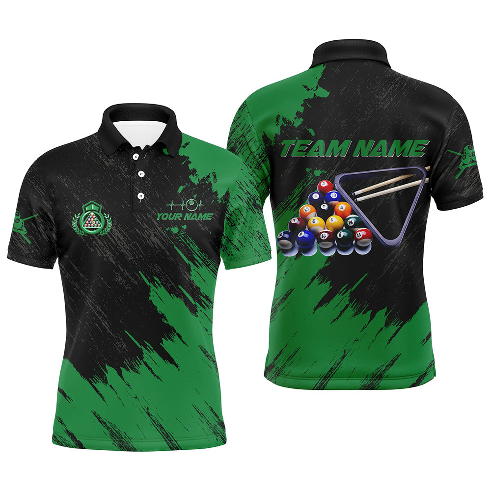 Personalized Billiards Balls Painted Green Version All Over Print Billiard Polo Shirts For Men TDM0186
