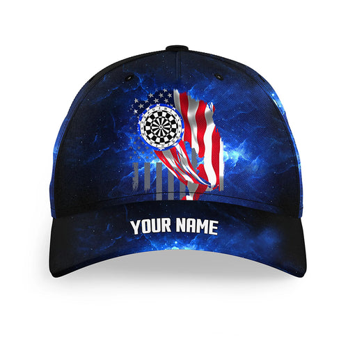 Personalized Blue Galaxy Patriotic US Flag Darts Hats Custom Name 3D Printed Baseball Darts Caps TDM2557