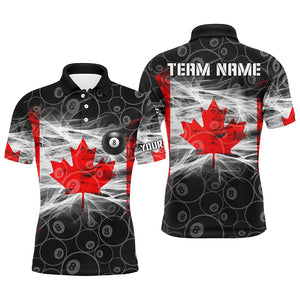 Personalized Canadian Flag Billiard Men Polo Shirts Best Custom Canada Billiard Shirts For Patriot TDM0409