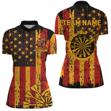 Load image into Gallery viewer, Custom Autumn Grunge US Flag Patriotic Dart Shirts For Women, Thanksgiving Retro Darts Team Jerseys TDM2806