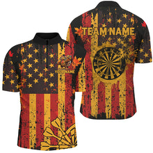 Load image into Gallery viewer, Custom Autumn Grunge Us Flag Patriotic Dart Shirts For Men, Thanksgiving Retro Darts Team Jerseys TDM2806