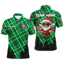 Load image into Gallery viewer, Funny Christmas Santa Custom Green Plaid Pattern Dart Shirts For Men, Christmas Darts Outfit Gift TDM2809