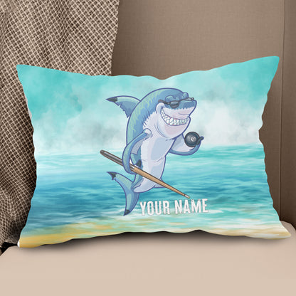 Personalized Funny Billiard Shark Pillow Best Custom Pool Throw Pillows TDM0803