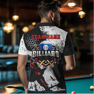 Personalized Grunge Style 10 Ball Billiard Shirts For Men Custom 10 Ball Pool Billiard Team Jerseys TDM3486