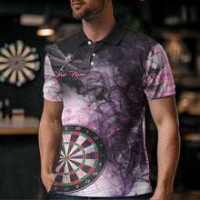 Load image into Gallery viewer, Pink Black Smoke Dart Shirt With Pocket Option For Men Custom Dart Jerseys TDM3622
